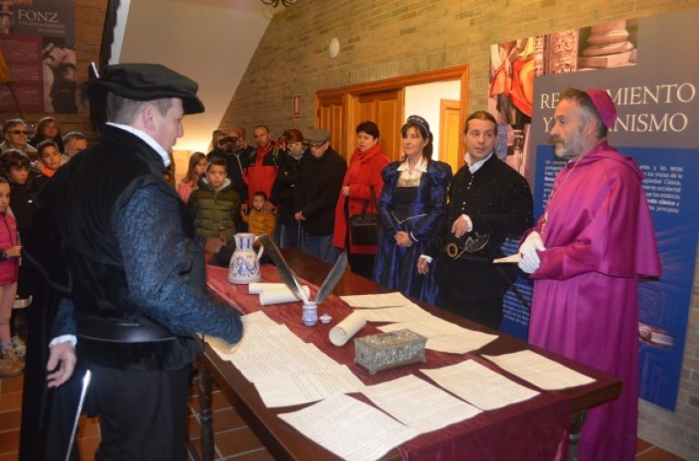 Fonz celebra este sábado su última visita teatralizada en torno a la figura  de Pedro Cerbuna, fundador de la Universidad de Zaragoza