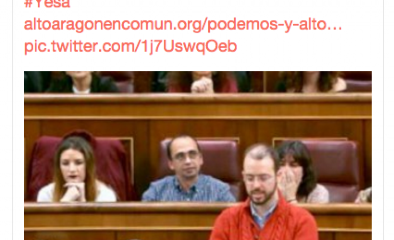 Podemos y Alto Aragón en Común solicitan la comparecencia en el Congreso del presidente de la CHE para esclarecer la situación del recrecimiento de Yesa
