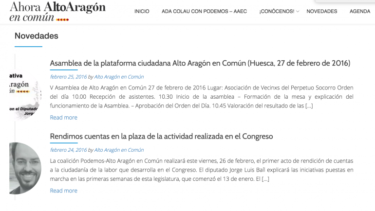 Asamblea de la plataforma ciudadana Alto Aragón en Común en Huesca