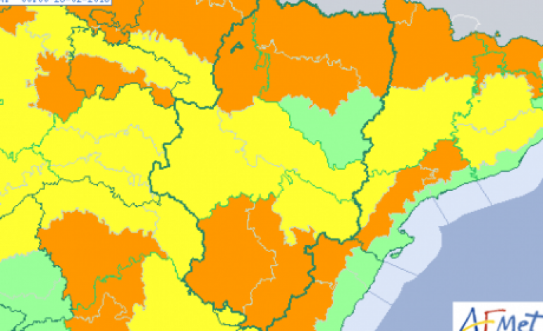 AVISO NARANJA por nevadas en el Pirineo oscense, centro de Huesca y Teruel este sábado