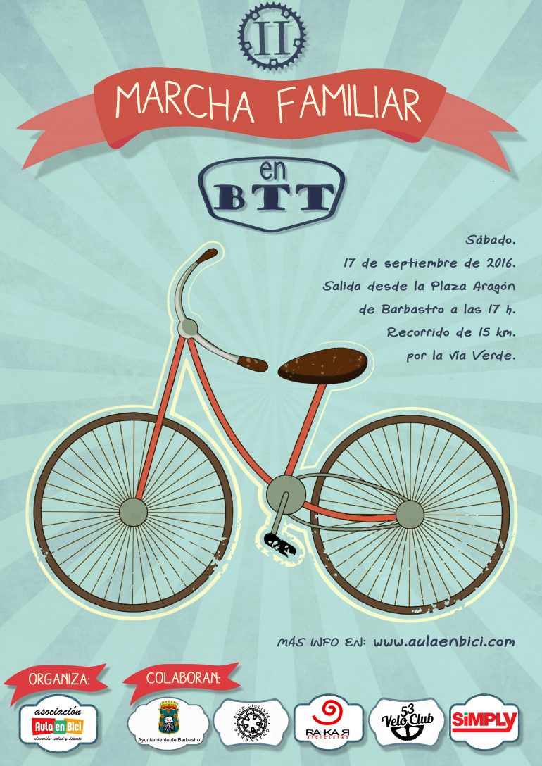 El Aula en bici programa una nueva ruta familiar en BTT para el sábado en Barbastro