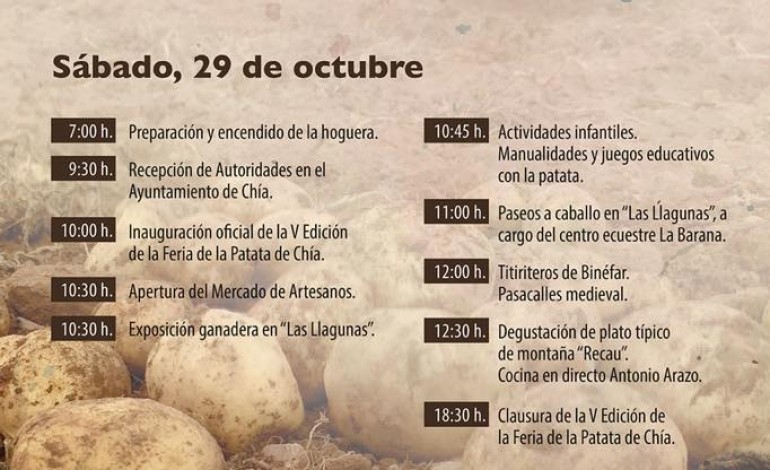 V FERIA DE LA PATATA DE CHIA, 29 DE OCTUBRE