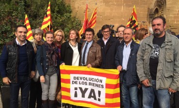 Aliaga reclama en Sijena a las autoridades catalanas que cumplan las sentencias y entreguen los bienes