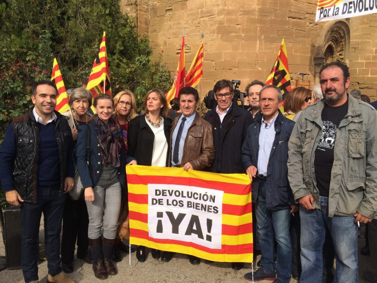 Aliaga reclama en Sijena a las autoridades catalanas que cumplan las sentencias y entreguen los bienes