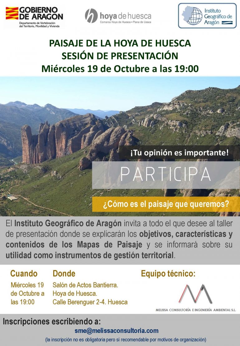 Presentación del proyecto para la elaboración del Mapa de Paisaje de las comarcas de Hoya de Huesca, Somontano de Barbastro, Cinca Medio y La Litera