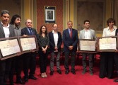 Familiares y amigos arropan a los cuatro galardonados con los Germana de Foix en Barbastro