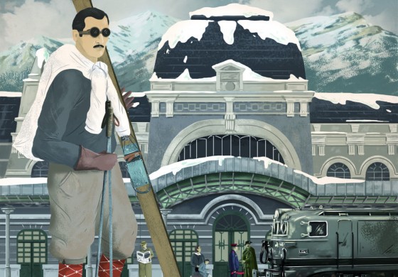 La estación de Canfranc, portada del Almanaque de los Pirineos 2017