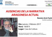 Ramón Acín revisa en Monzón la trayectoria de los grandes narradores aragoneses contemporáneos desaparecidos