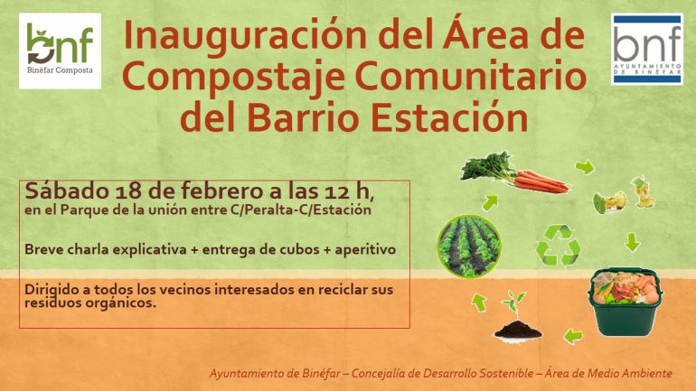 El Ayuntamiento de Binéfar crea un área de compostaje comunitario en Barrio Tejerías