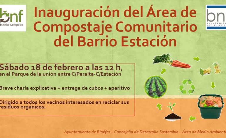 El Ayuntamiento de Binéfar crea un área de compostaje comunitario en Barrio Tejerías