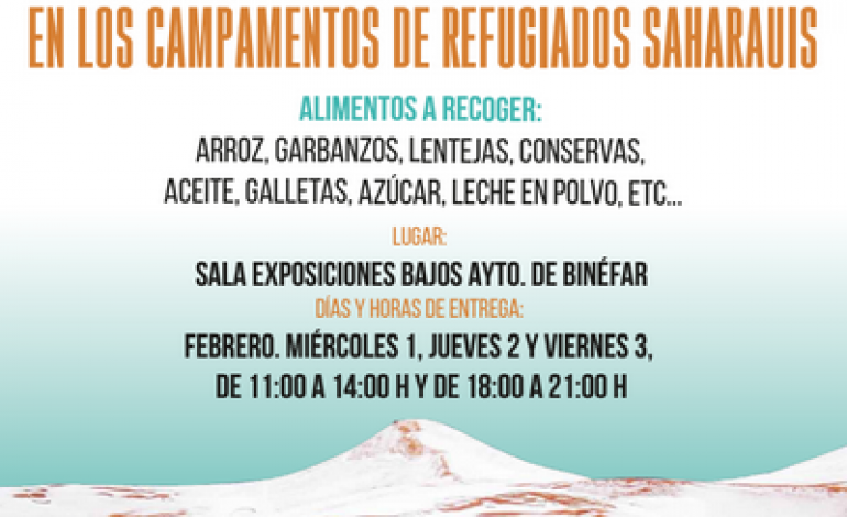 Bienestar Social inicia una campaña de emergencia para recoger alimentos para los refugiados saharauis