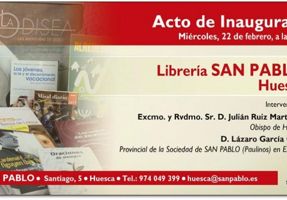 Nueva librería SAN PABLO en Huesca