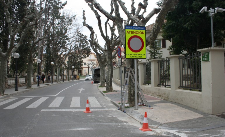 Refuerzo de la señalización de los accesos a la zona peatonal