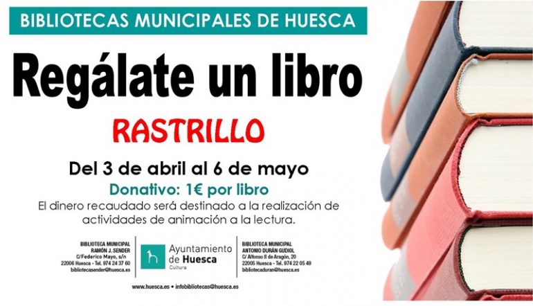 Rastrillo de libros en las Bibliotecas Municipales de Huesca