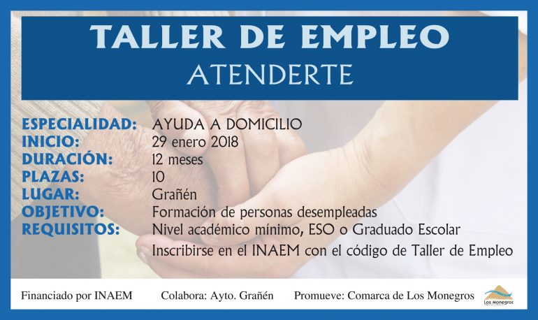 Últimos días para apuntarse al taller de empleo “Atenderte”, que pone en marcha la Comarca de Los Monegros