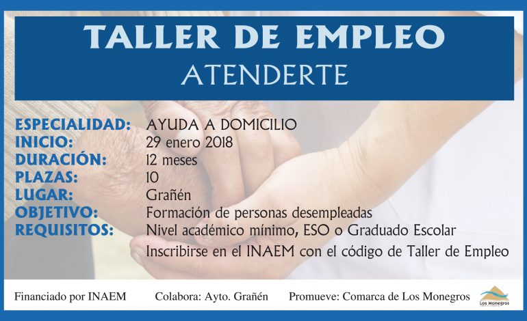 Últimos días para apuntarse al taller de empleo “Atenderte”, que pone en marcha la Comarca de Los Monegros