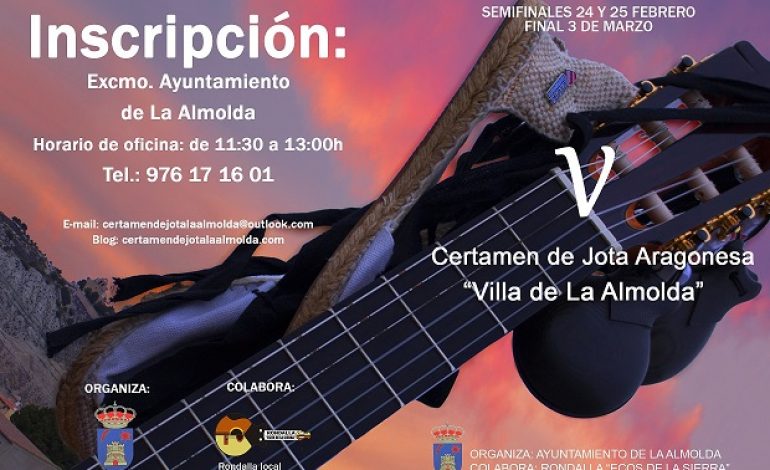 Publicadas las bases del V Certamen de Jota Aragonesa “Villa de La Almolda”