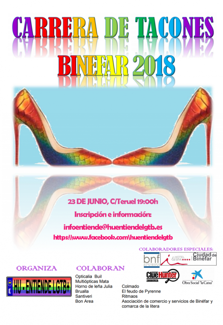 La carrera de tacones mixta se incluye en la PRIDE BNF18