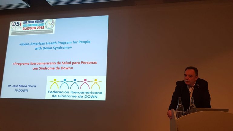 El presidente del Colegio Médico de Huesca José Borrel presenta el ‘Programa Iberoamericano de Salud para personas con Síndrome de Down’ en el congreso mundial de Glasgow