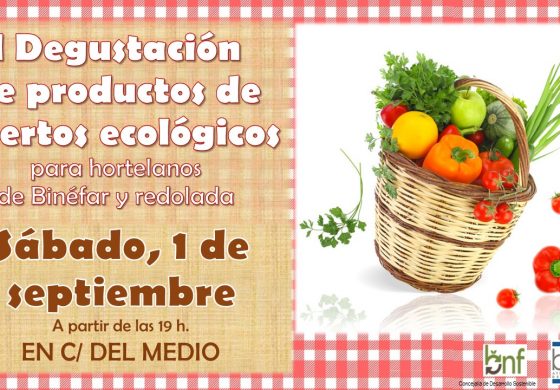 Degustación en Binéfar de productos de los huertos ecológicos impulsados por Medio Ambiente