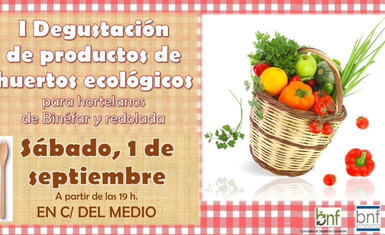 Degustación en Binéfar de productos de los huertos ecológicos impulsados por Medio Ambiente