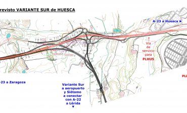 PAR-Huesca pide a ayuntamiento y DGA que analicen si la conexión prevista en la Variante Sur responde a las necesidades y expectativas de PLHUS