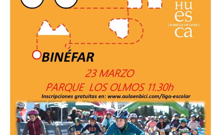 La liga escolar de Aula en bici recala en Binéfar el sábado 23 de marzo