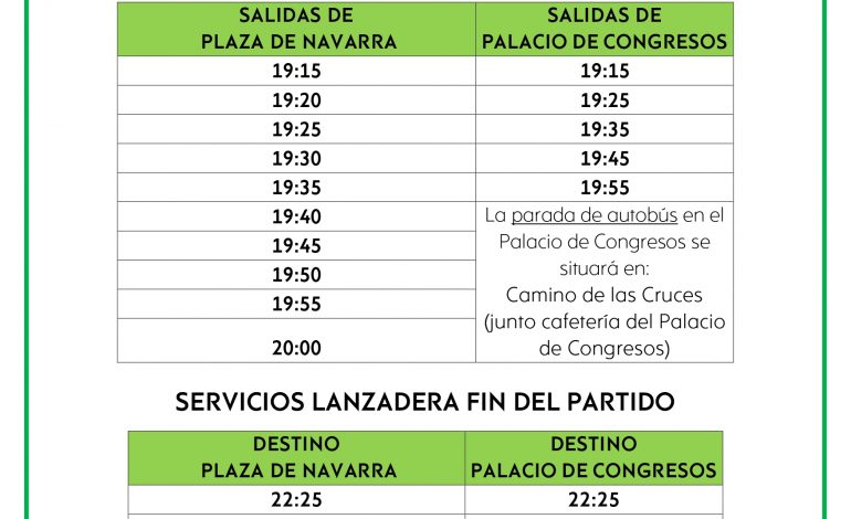 Servicio especial de autobuses con motivo del partido entre la SD Huesca y el R.C. Celta de Vigo