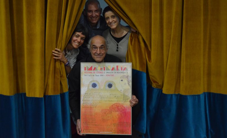 La rana de Imaginaria y dos titiriteras anuncian la VII edición del Festival de Títeres e Imagen en Movimiento de Binéfar