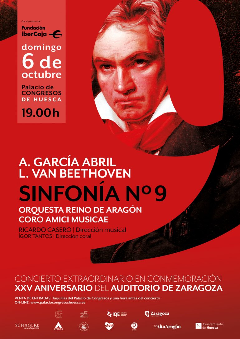 La Orquesta Reino de Aragón y el Coro Amici Musicae conmemoran en Huesca con la 9 Sinfonía de Beethoven los 25 años del Auditorio de Zaragoza