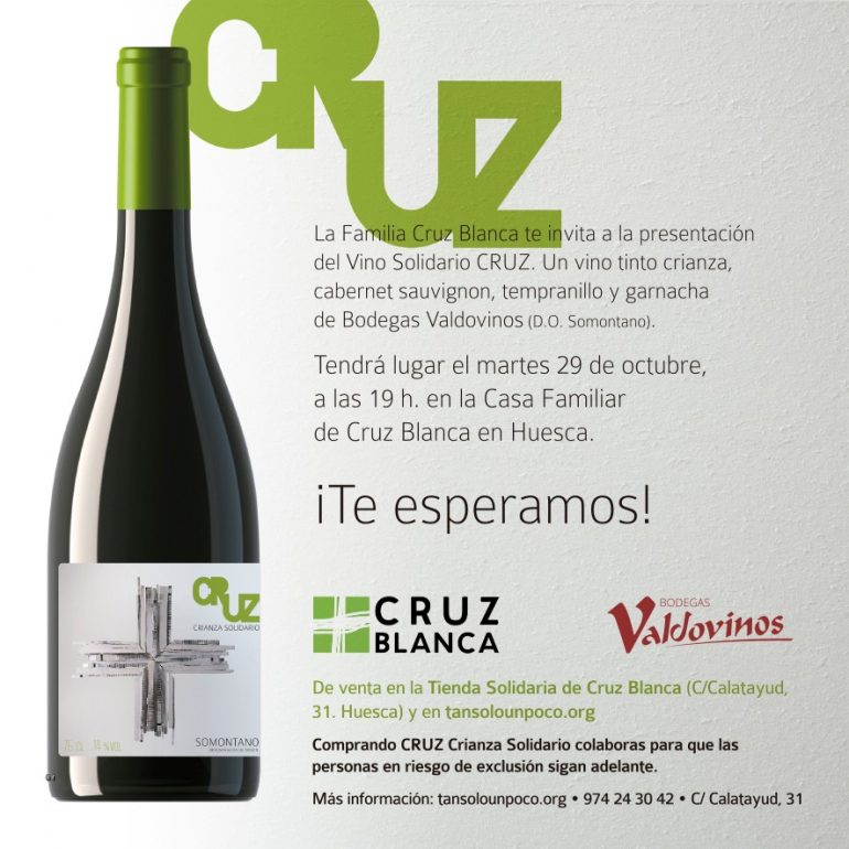 Presentación del vino Cruz, el crianza solidario de Cruz Blanca