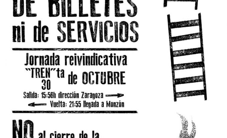 La Asamblea de Cambiar Monzón convoca para este miércoles 30 de octubre a una jornada reivindicativa en apoyo del ferrocarril y de la Estación de Monzón Rio Cinca
