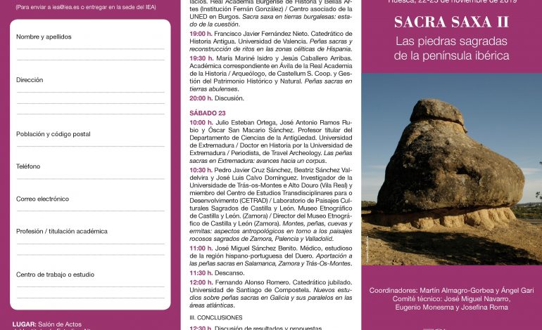 II Coloquio Internacional sobre las Sacra Saxa: las piedras sagradas de la península ibérica