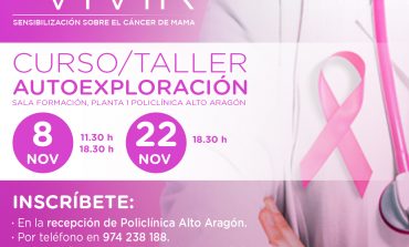 Taller de autoexploración mamaria en Policlínica Alto Aragón de Huesca