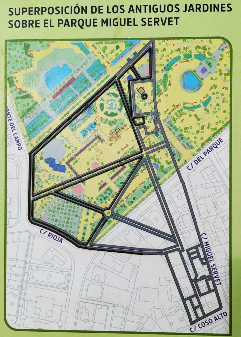 Las obras en los viales del parque de Huesca podrían sacar a la luz el jardín de Lastanosa