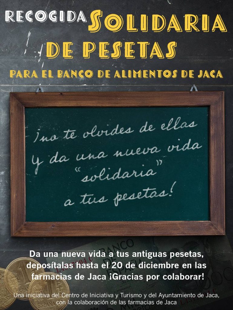 “Dale una nueva vida a tus antiguas pesetas”, nueva acción solidaria en Jaca