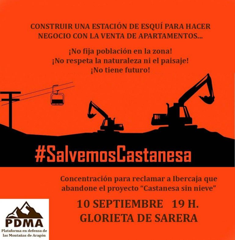 10S Cadena humana para que Ibercaja (Aramón) abandone el proyecto de Castanesa #SalvemosCastanesa