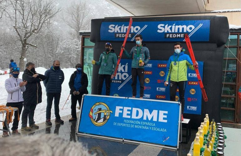 Los aragoneses Óscar Díez, Jorge Catalán y Miguel Arruego conquistan en la copa de España de Esquí de Montaña