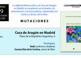 PRESENTACIÓN EN LA CASA DE ARAGÓN EN MADRID DEL LIBRO MUTACIONES, de Susana Diez de la Cortina Montemayor