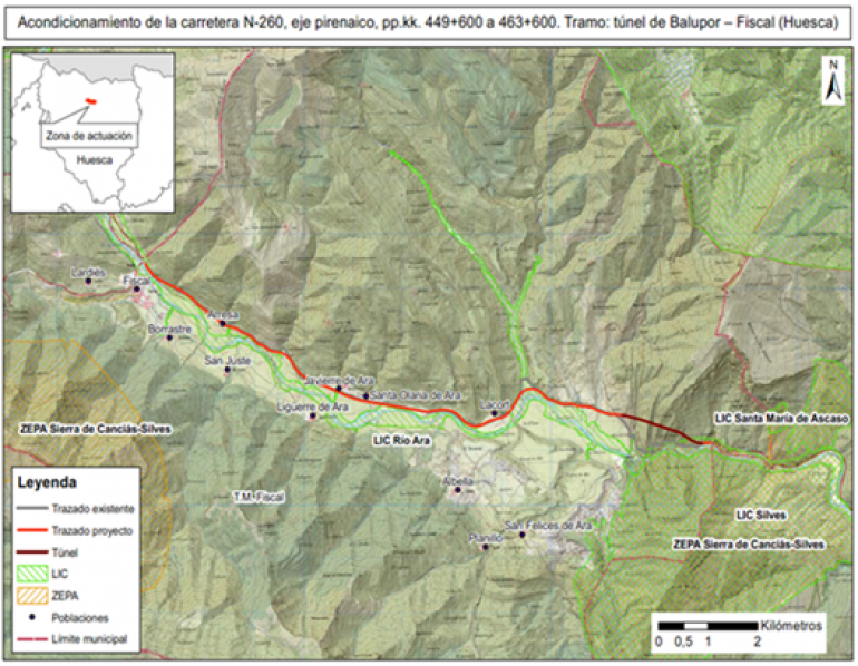 Mitma aprueba el expediente de información pública del proyecto de acondicionamiento de la N-260 entre el túnel de Balupor y Fiscal