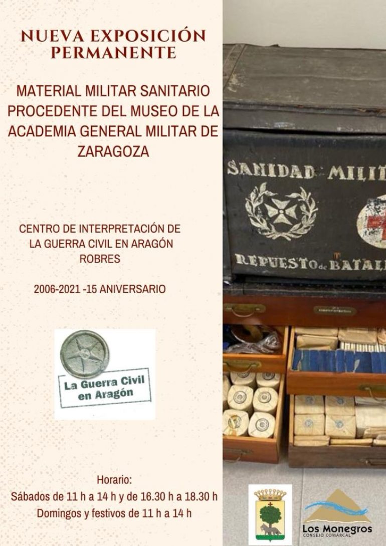 El Centro de Interpretación de la Guerra Civil de Robres inaugura una muestra sobre sanidad militar el sábado 23 de octubre a las 17 horas