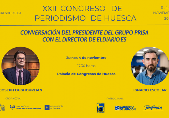 El presidente del Grupo Prisa conversará con el periodista Ignacio Escolar en el Congreso de Huesca