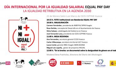 AMEPHU y CEOS-CEPYME Huesca organizan una jornada con motivo del Día de la Igualdad Salarial