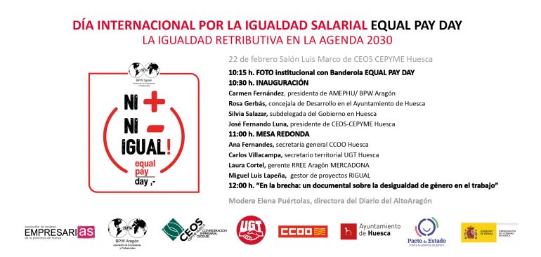 AMEPHU y CEOS-CEPYME Huesca organizan una jornada con motivo del Día de la Igualdad Salarial