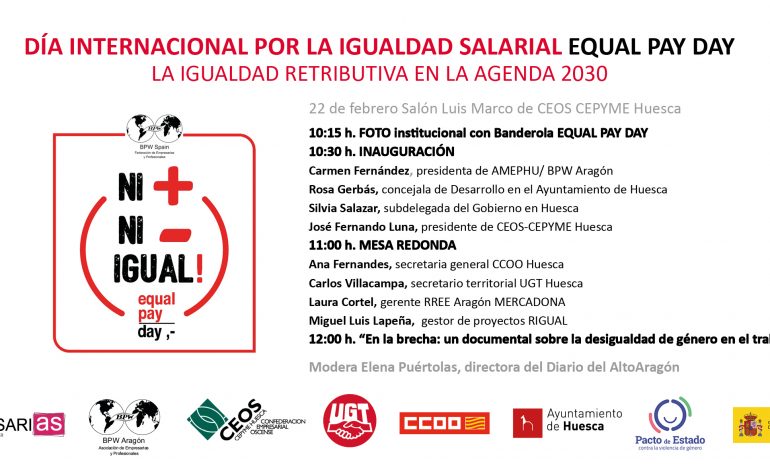 AMEPHU y CEOS-CEPYME Huesca organizan una jornada con motivo del Día de la Igualdad Salarial