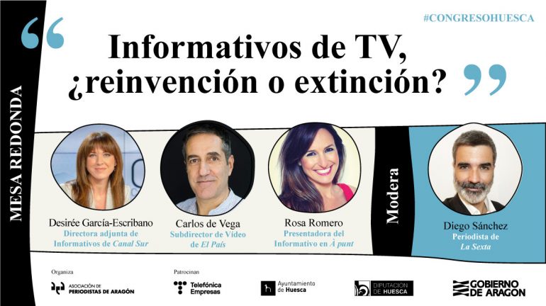 La reinvención de los informativos en televisión protagonizará una mesa redonda del Congreso de Periodismo de Huesca
