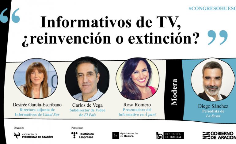 La reinvención de los informativos en televisión protagonizará una mesa redonda del Congreso de Periodismo de Huesca