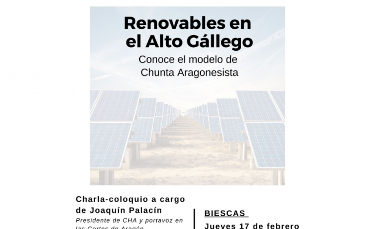 Chunta Aragonesista presenta mañana su modelo de renovables