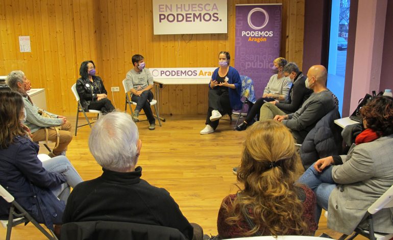 Podemos Aragón comienza en Huesca una ronda por el territorio para dar a conocer las políticas de cuidados que ha impulsado para mujeres y familias