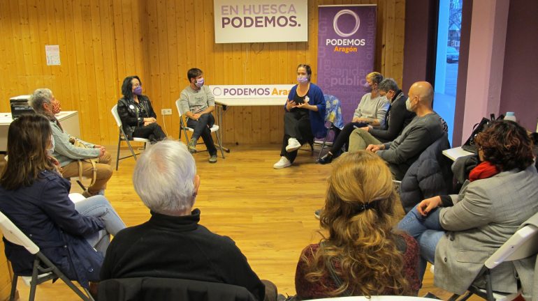 Podemos Aragón comienza en Huesca una ronda por el territorio para dar a conocer las políticas de cuidados que ha impulsado para mujeres y familias
